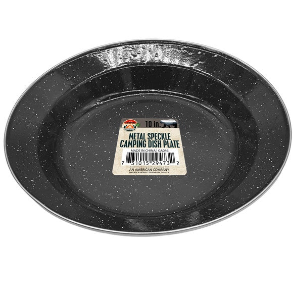 10" Metal Speckle Camping Dish Plate