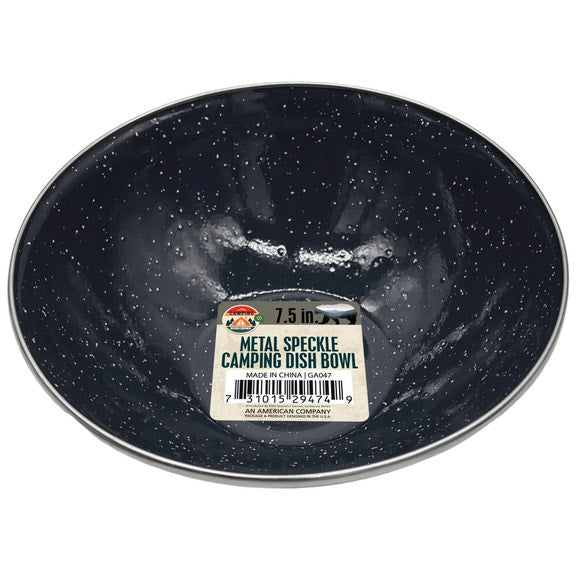 7.5" Metal Speckle Camping Dish Bowl