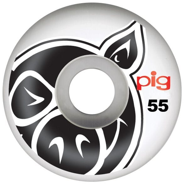 Pig Wheels Head Proline 55mm 101a Skateboard Wheels White