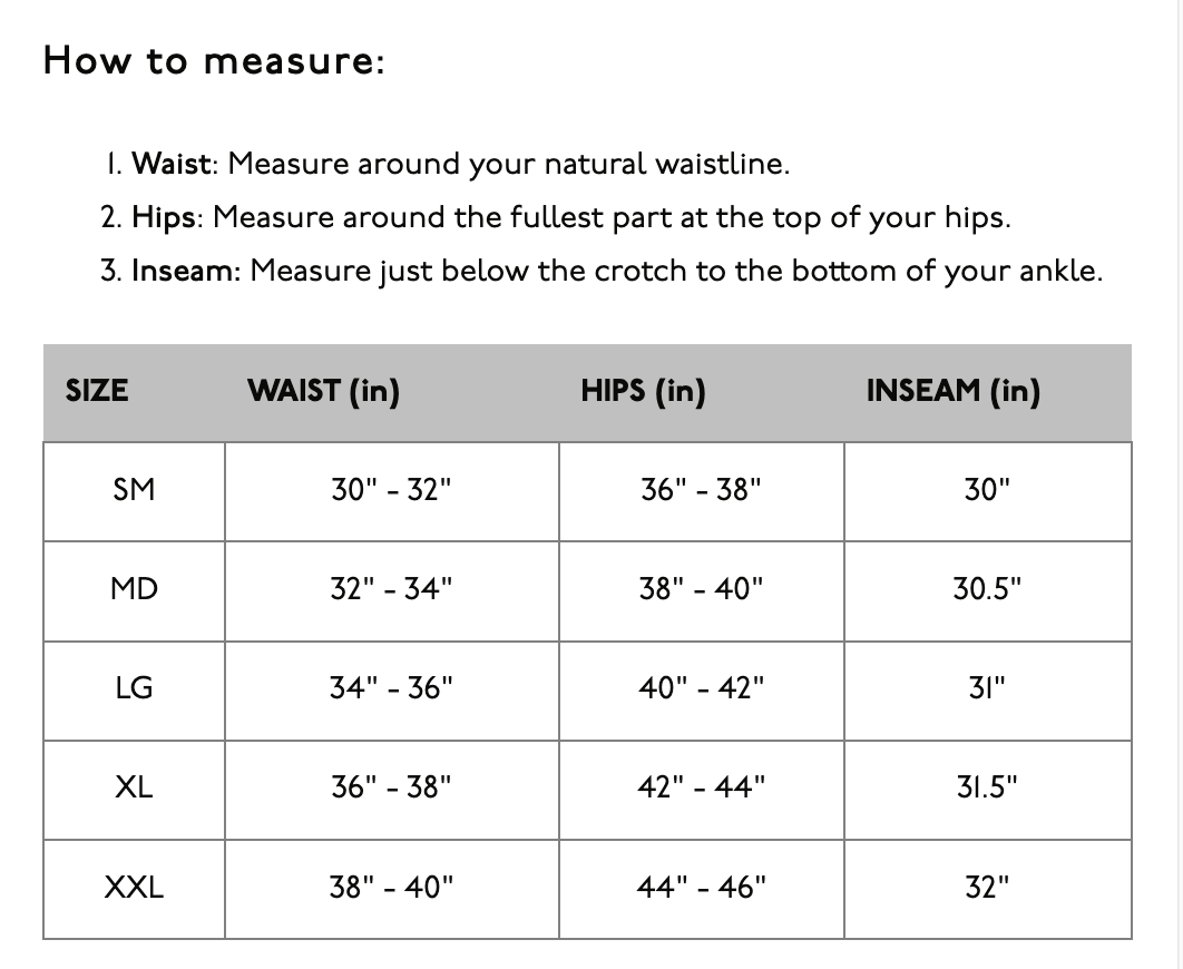 oneill mens snow pant size chart