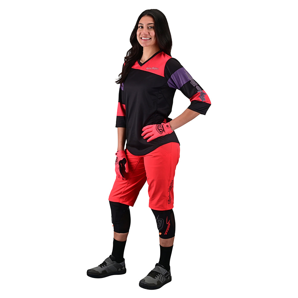 Women's Mischief Short with Padded Liner Firecracker Side