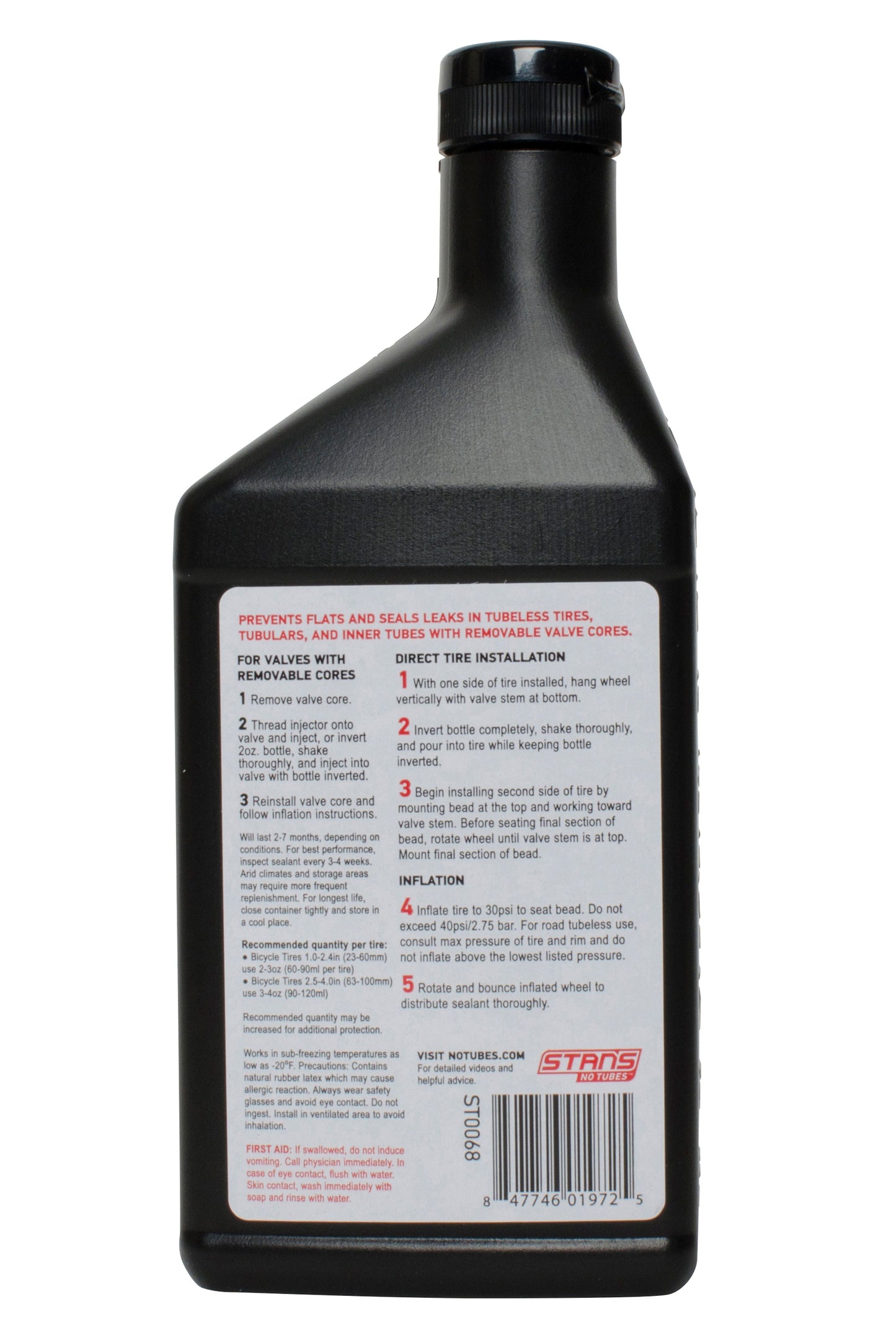 Stans no tubes 16 oz pint size tire sealant