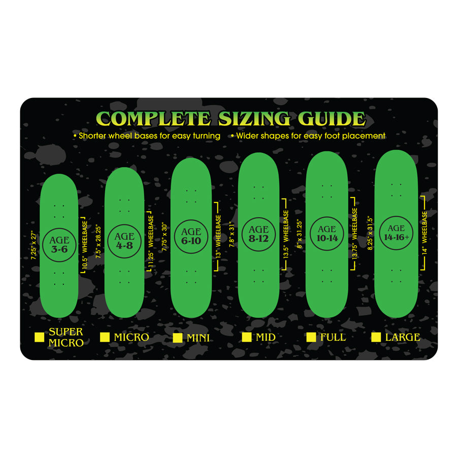 Creature Skateboards Complete Sizing Guide