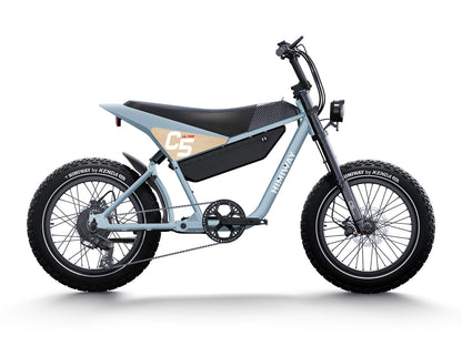 Himiway C5 Ultra 750W Motorbike Style Electric Bike Blue Gray