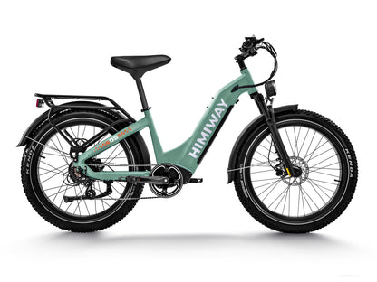 Himiway Zebra D5 Upgraded Step Through Fat Tire All-Terrain Long Range E-Bike Light Green
