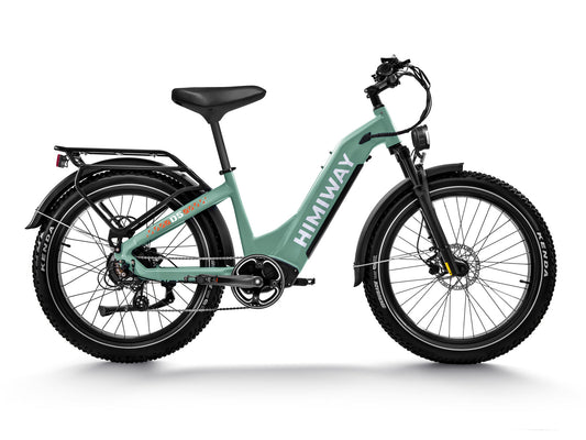 Himiway Zebra D5 Upgraded Step Through Fat Tire All-Terrain Long Range E-Bike Light Green