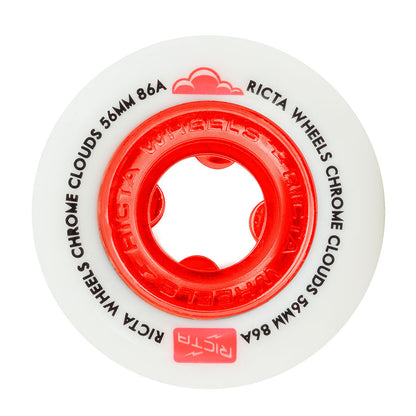 Ricta Wheels 56mm 86a Chrome Clouds Red Skateboard Wheels
