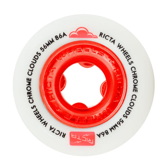 Ricta Wheels 56mm 86a Chrome Clouds Red Skateboard Wheels