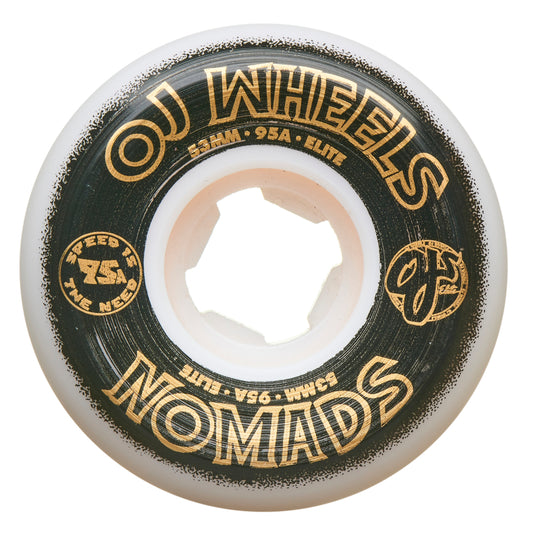 OJ Wheels Elite White Nomads 53mm 95a Skateboard Wheels