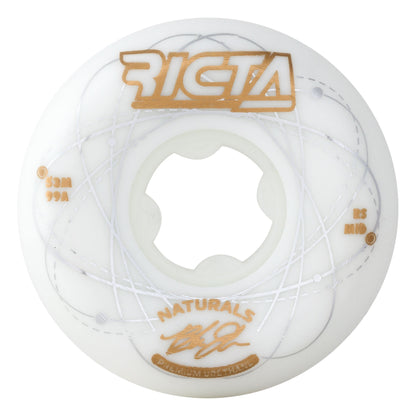 Ricta Wheels 53mm 99a Johnson Orbital Naturals White Gold Mid Skateboard Wheels (Set of 4)