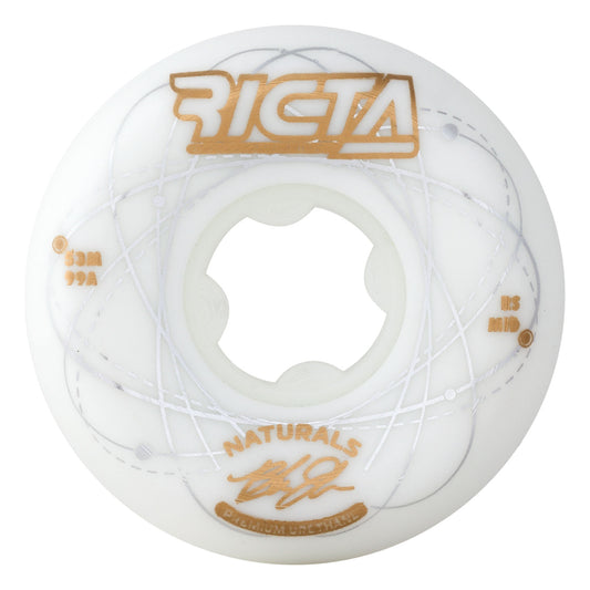 Ricta Wheels 53mm 99a Johnson Orbital Naturals White Gold Mid Skateboard Wheels (Set of 4)