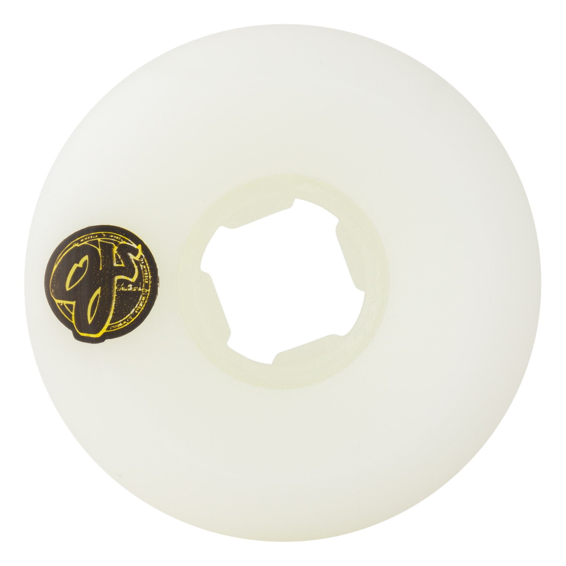 OJ Wheels 53mm 99a Team Line Original White Purple/Yellow Hardline Skateboard Wheels (Set of 4)
