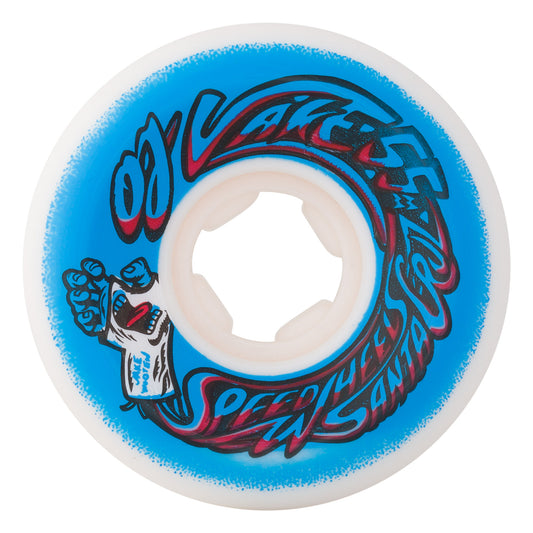 OJ Wheels 55mm 101a Wooten Screaming Cast Elite White Blue Hardline Skate Wheels (Set of 4)