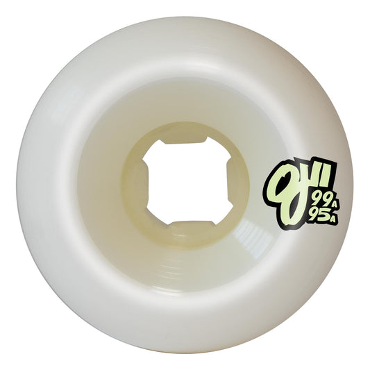 OJ Wheels 56mm 99a/95a Chris Russell Sexy Mermaid Double Duro White Mini Combo Skateboard Wheels