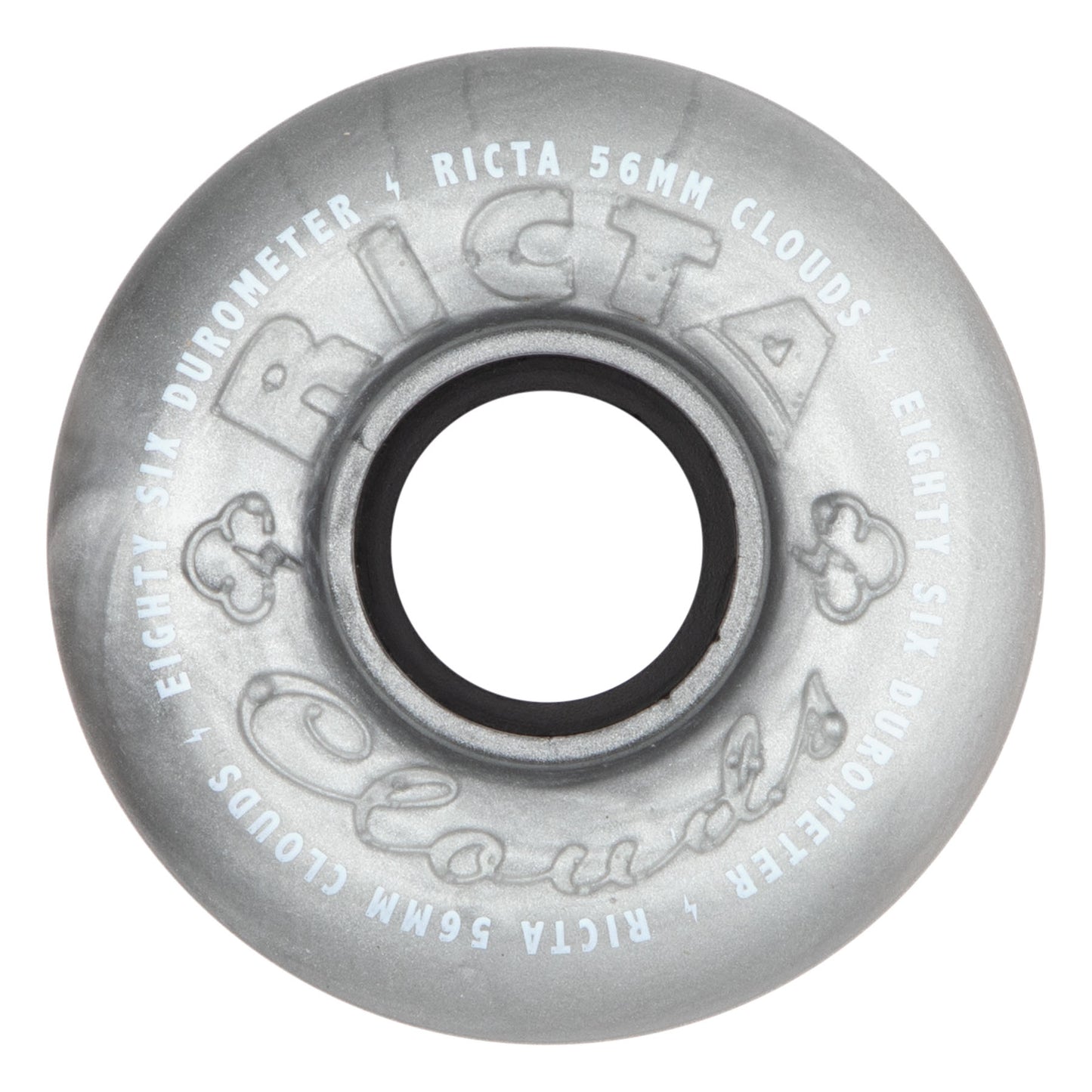 Ricta Wheels 56mm 86a Clouds Metallic Silver Skateboard Wheels (Set of 4)