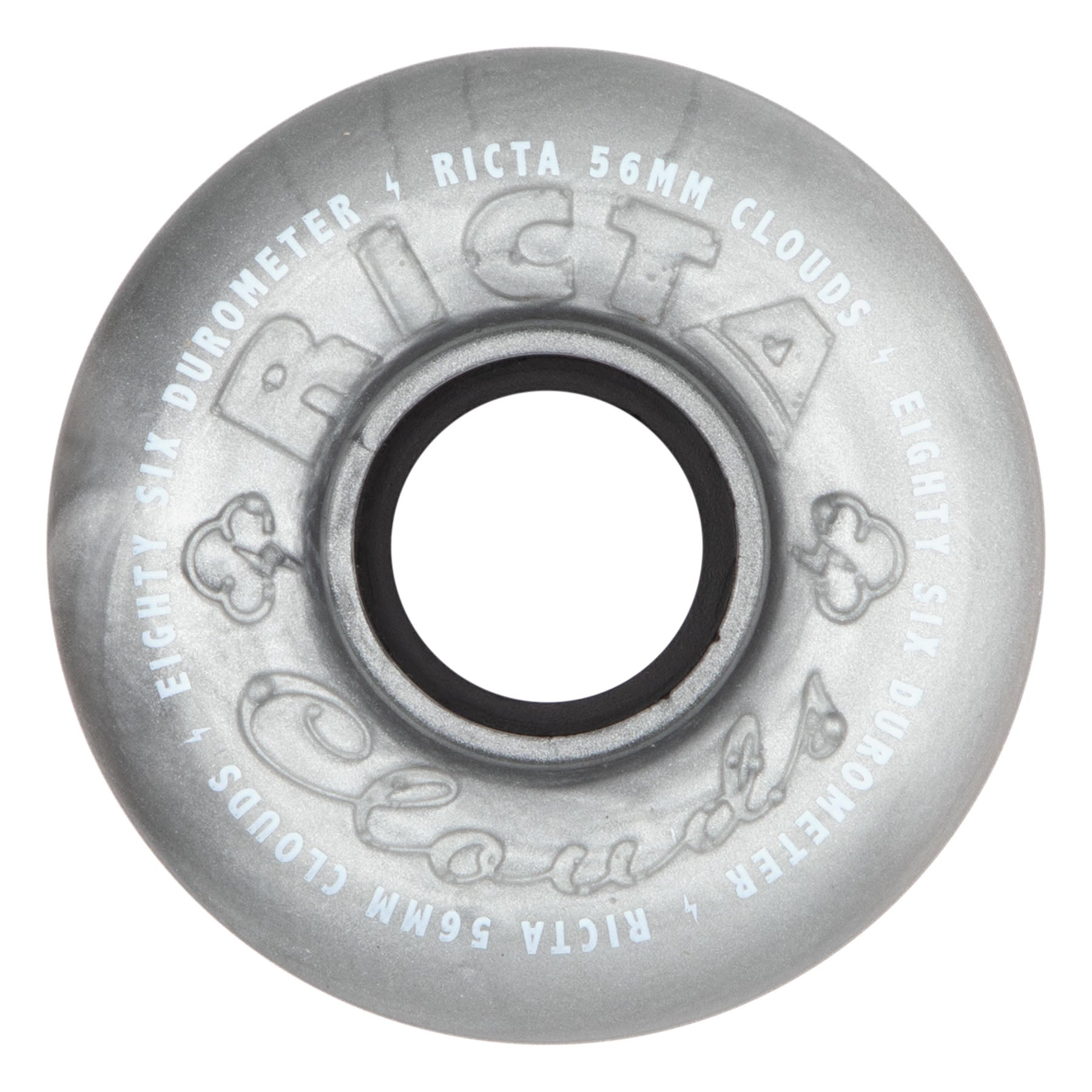 Ricta Wheels 56mm 86a Clouds Metallic Silver Skateboard Wheels (Set of 4)