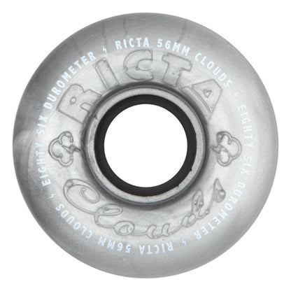 Ricta Wheels 56mm 86a Clouds Metallic Silver Skateboard Wheels (Set of 4)