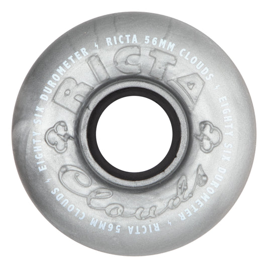 Ricta Wheels 56mm 86a Clouds Metallic Silver Skateboard Wheels (Set of 4)