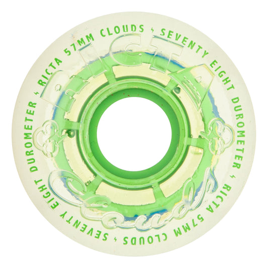 Ricta Wheels 57mm 78a Clear Splatter Clouds Camo Green Skateboard Wheels