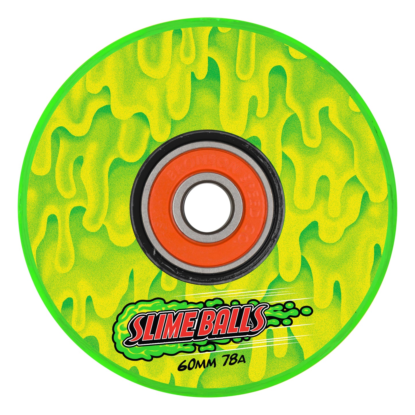 Slime Balls 60mm 78a Screaming Slime Light Ups OG Slime Green Yellow Skateboard Wheels