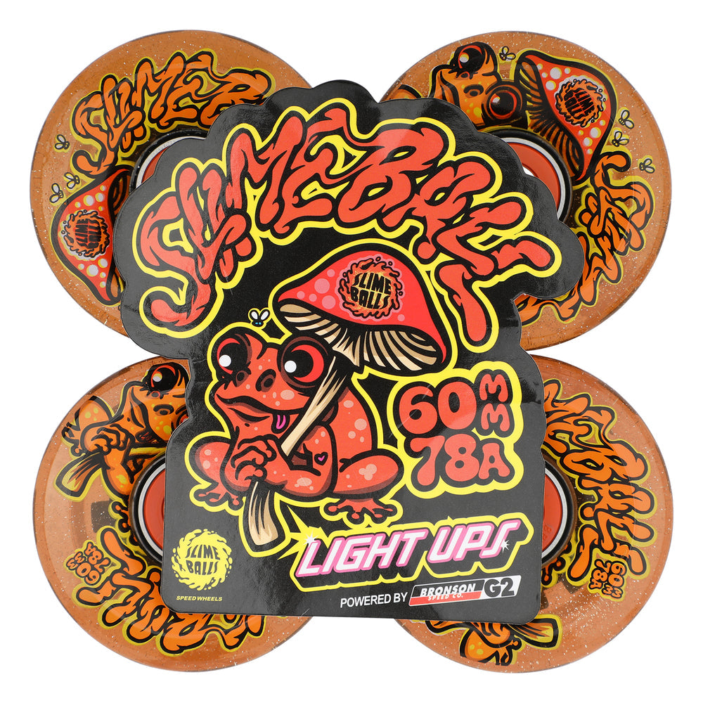 Slime Balls 60mm 78a Frog Trips Light Ups OG Slime Red Glitter Skate Wheels