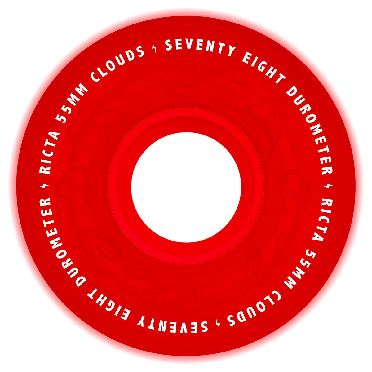 Ricta Wheels 55mm 78a Clouds Red Glow in the Dark Skateboard Wheels