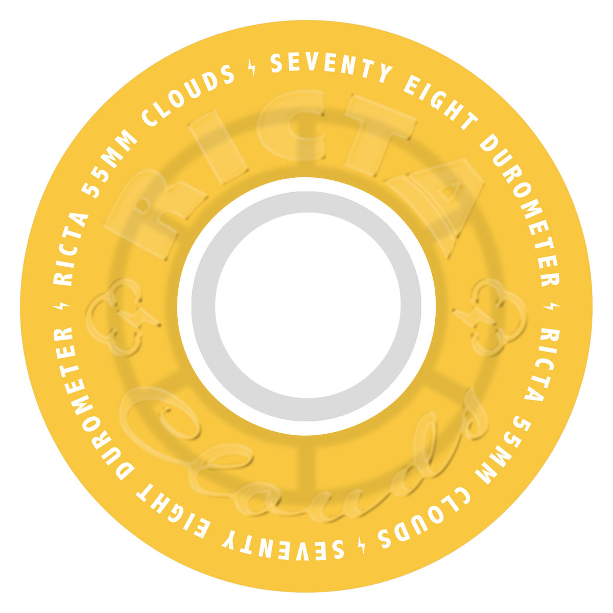 Ricta Wheels 55mm 78a Clouds Transparent Citrus White Skateboard Wheels