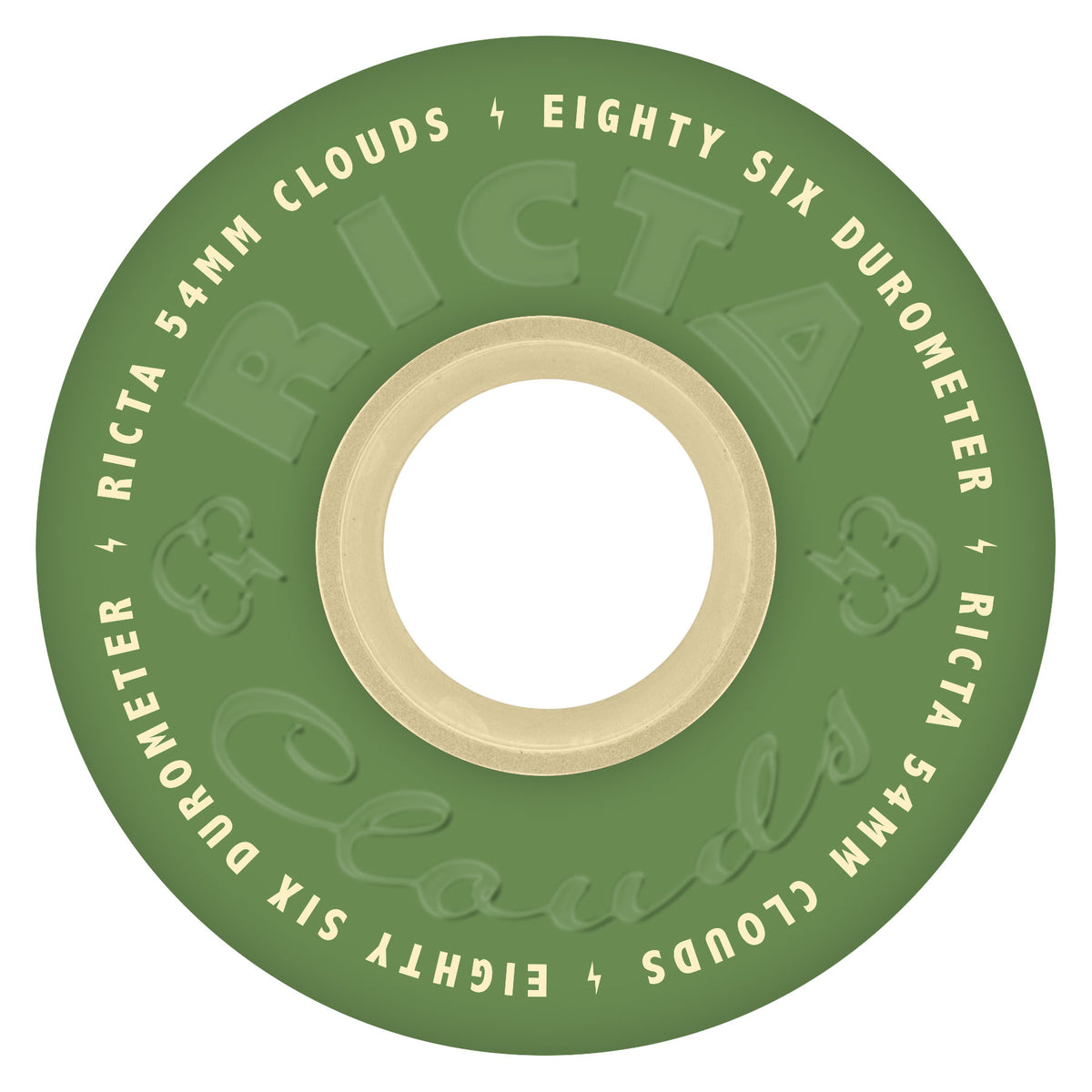 Ricta Wheels 54mm 86a Clouds Green Natural Skateboard Wheels
