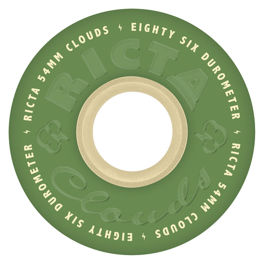 Ricta Wheels 54mm 86a Clouds Green Natural Skateboard Wheels