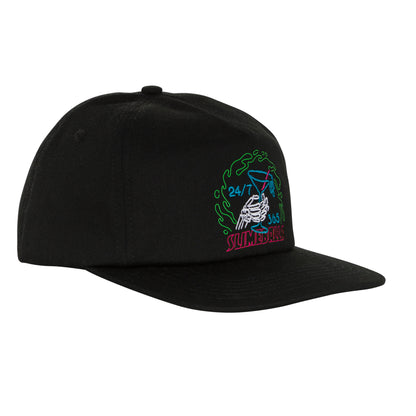Slime Balls All Nighter Snapback Unstructured Mid Hat Black One Size Unisex