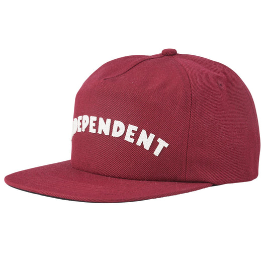 Independent Brigade Strapback Unstructured Mid Hat, Cardinal, One Size