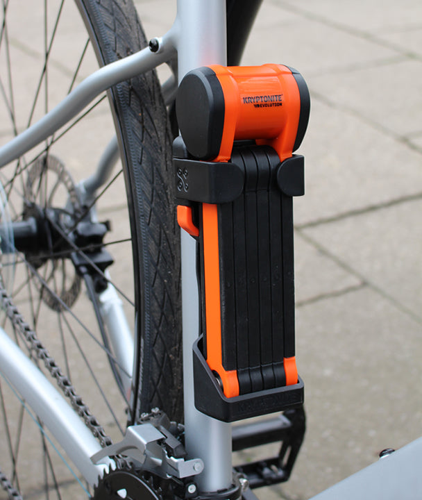 Kryptonite Evolution 790 Folding Lock - 90cm, Keyed, Includes Click Tight Bracket, Black/Orange
