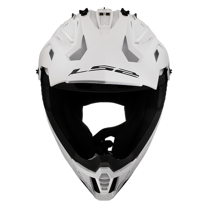 LS2 Gate II Solid Full Face MX Motorcyle Helmet Gloss White