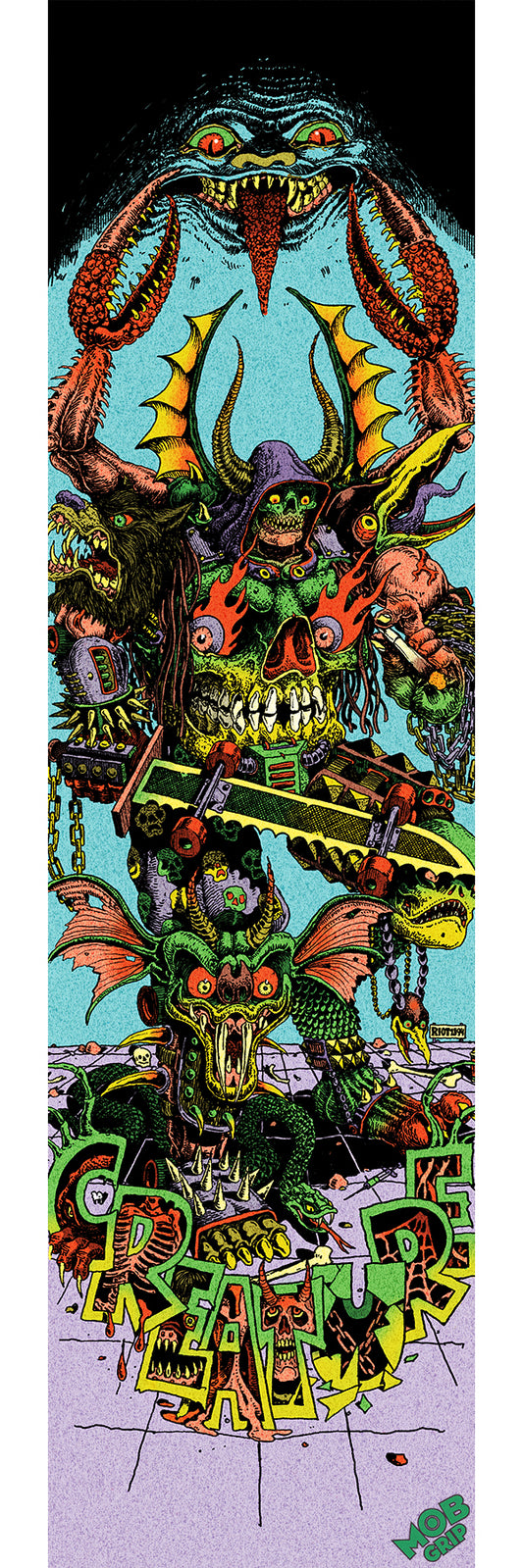 Graphic Mob x Creature Riot1394 Hallucination 9in x 33in Skateboard Grip Tape