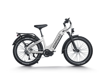 Himiway D5 Pro Step Through 500W Mid Motor Fat Tire All-Terrain Long Range E-Bike White