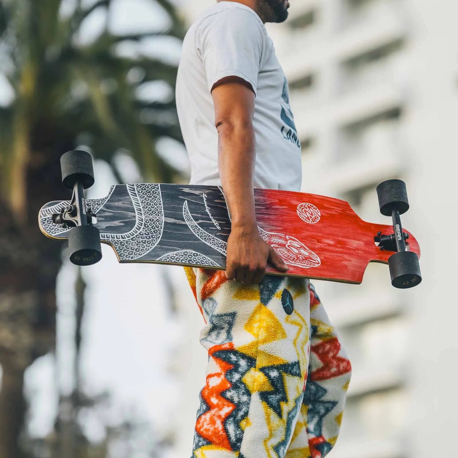 Landyachtz Drop Cat 38 Python Drop Through Rocker Freeride Longboard Complete