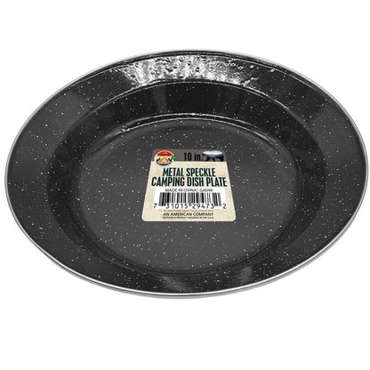 10" Metal Speckle Camping Dish Plate