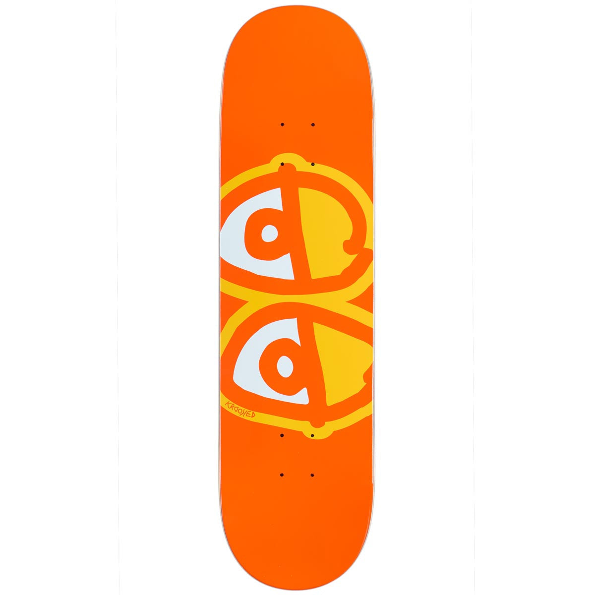 Krooked Team Eyes Orange 8.25in x 32.00in Skateboard Deck