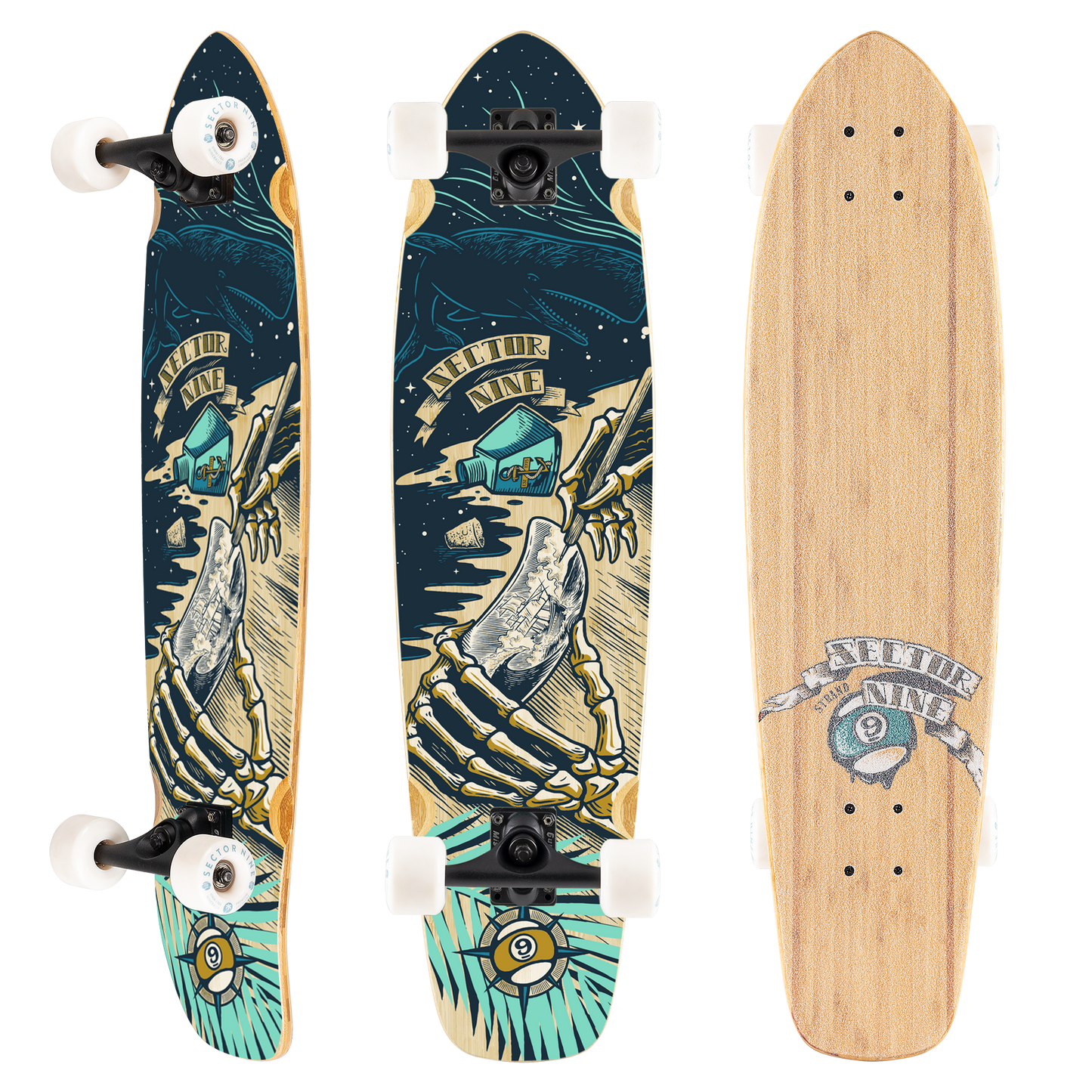 Sector 9 Strand Castaway Kicktail Cruiser Longboard Complete