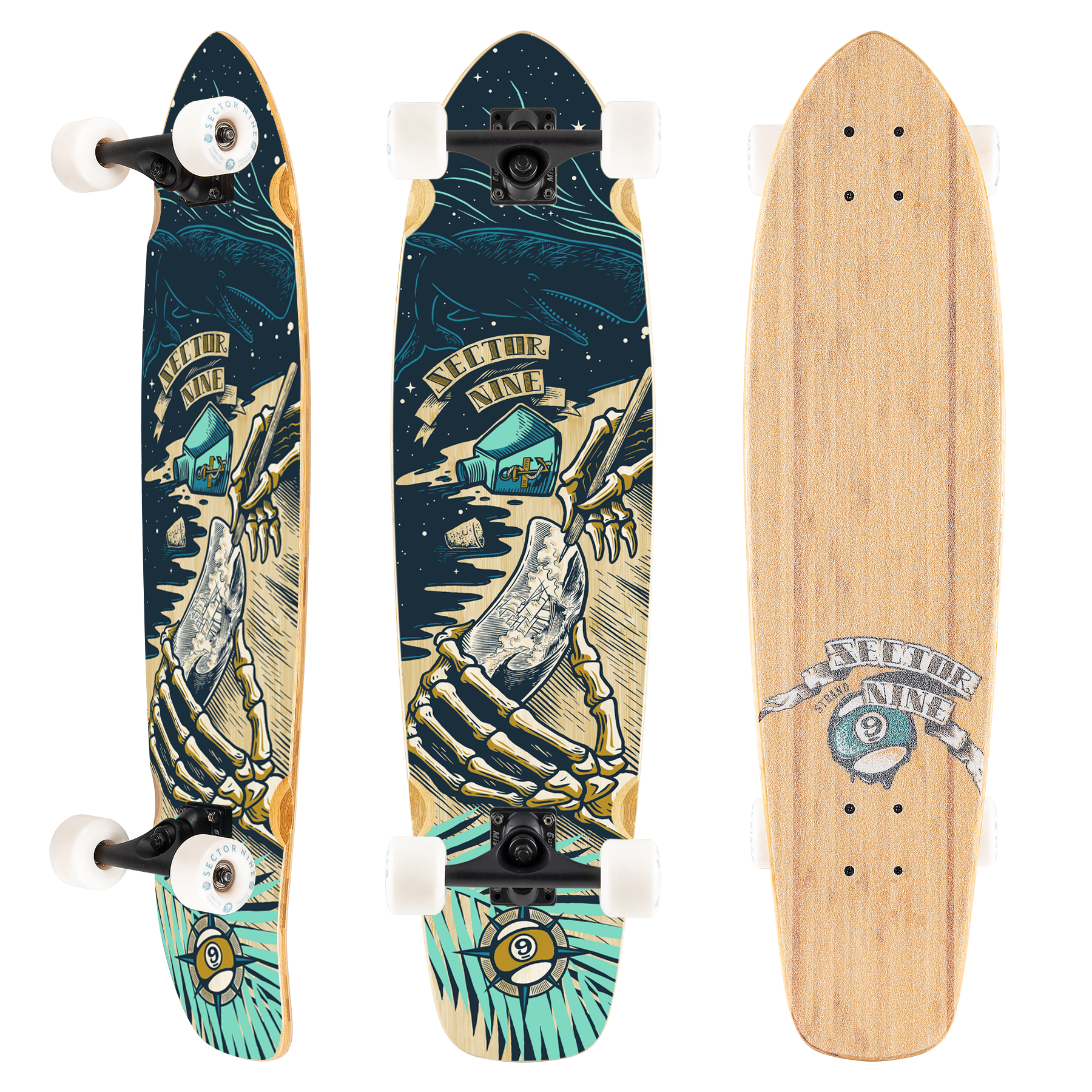 Sector 9 Strand Castaway Kicktail Cruiser Longboard Complete