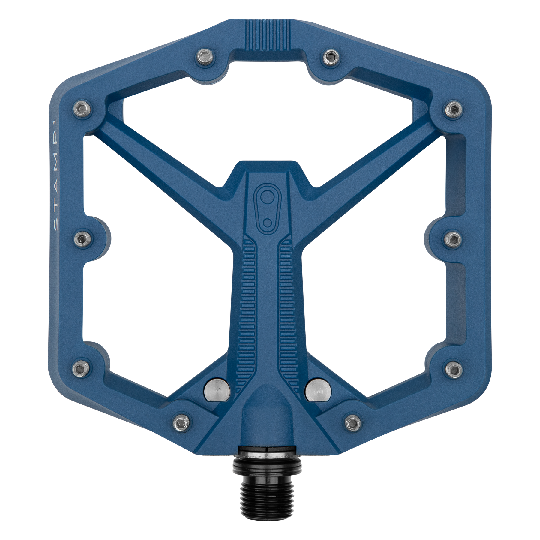 Crankbrothers Stamp 1 2nd Generation 9/16" Mountain Bike Pedals, Large Navy Blue