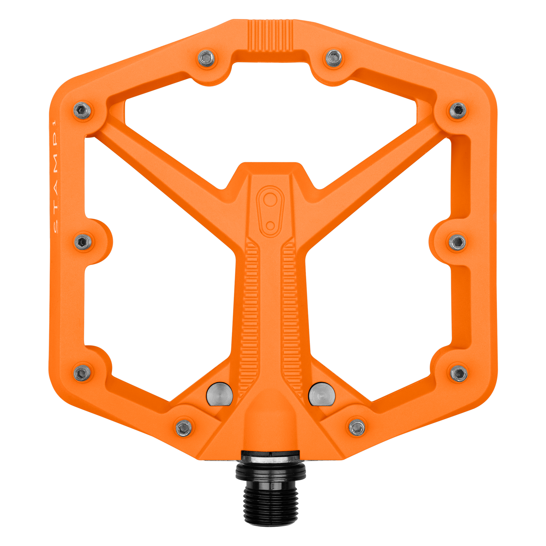 Crankbrothers Stamp 1 2nd Generation 9/16" Mountain Bike Pedals, Large Orange