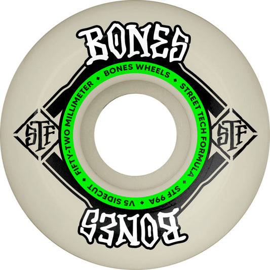 Bones STF 52mm 99a V5 Sidecut Skateboard Wheels