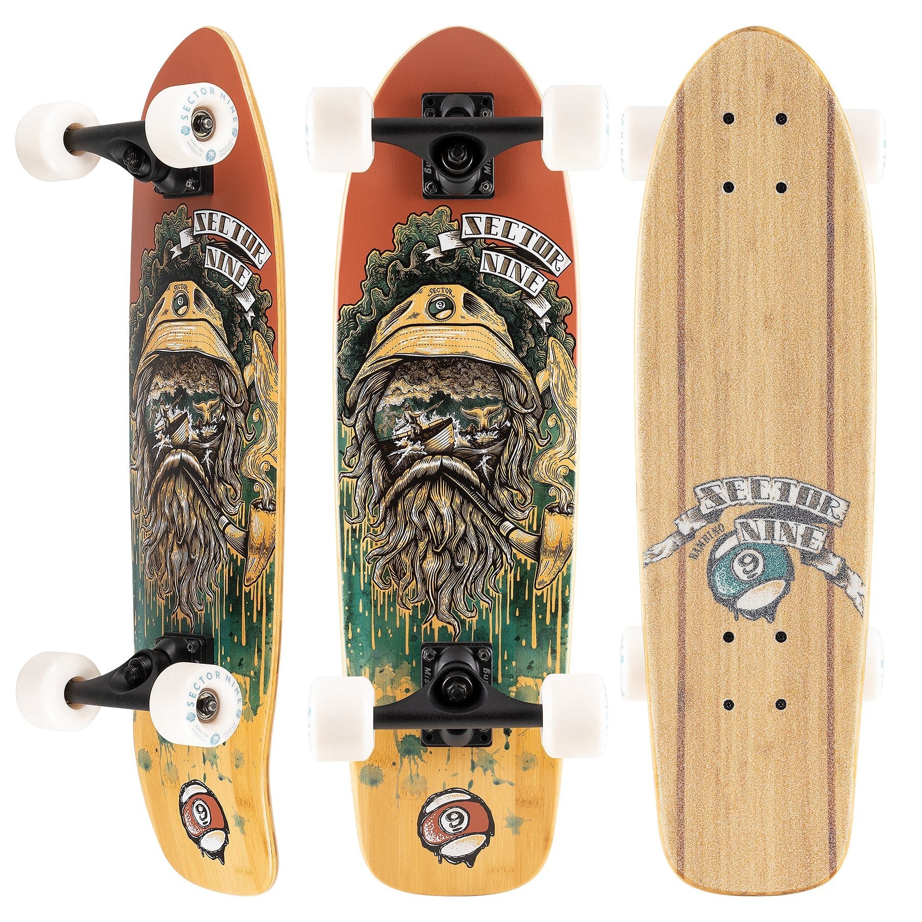 Sector 9 Bambino Skipper&nbsp;Kicktail Cruiser Longboard Complete