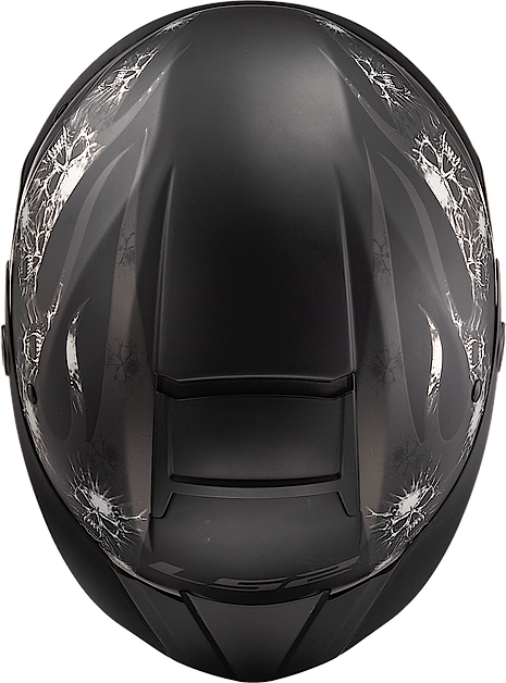 LS2 Rebellion Bones Half Motorcycle Helmet W/  SunShield Matte Black