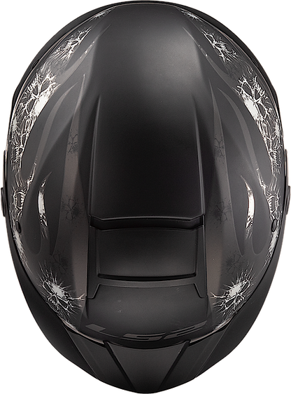 LS2 Rebellion Bones Half Motorcycle Helmet W/  SunShield Matte Black
