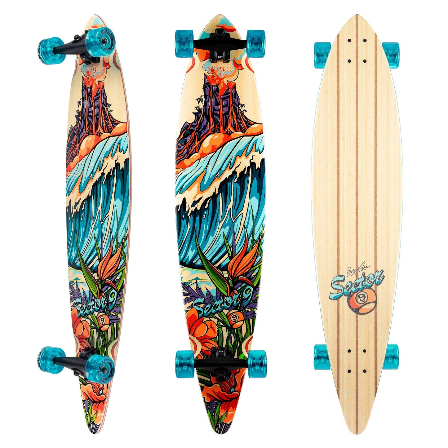 Sector 9 Maverick Stack Bamboo Pintail Longboard Complete