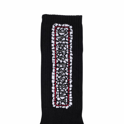 Independent Men's Tile Bar Crew Socks Red 9-11, 1 Pair Black