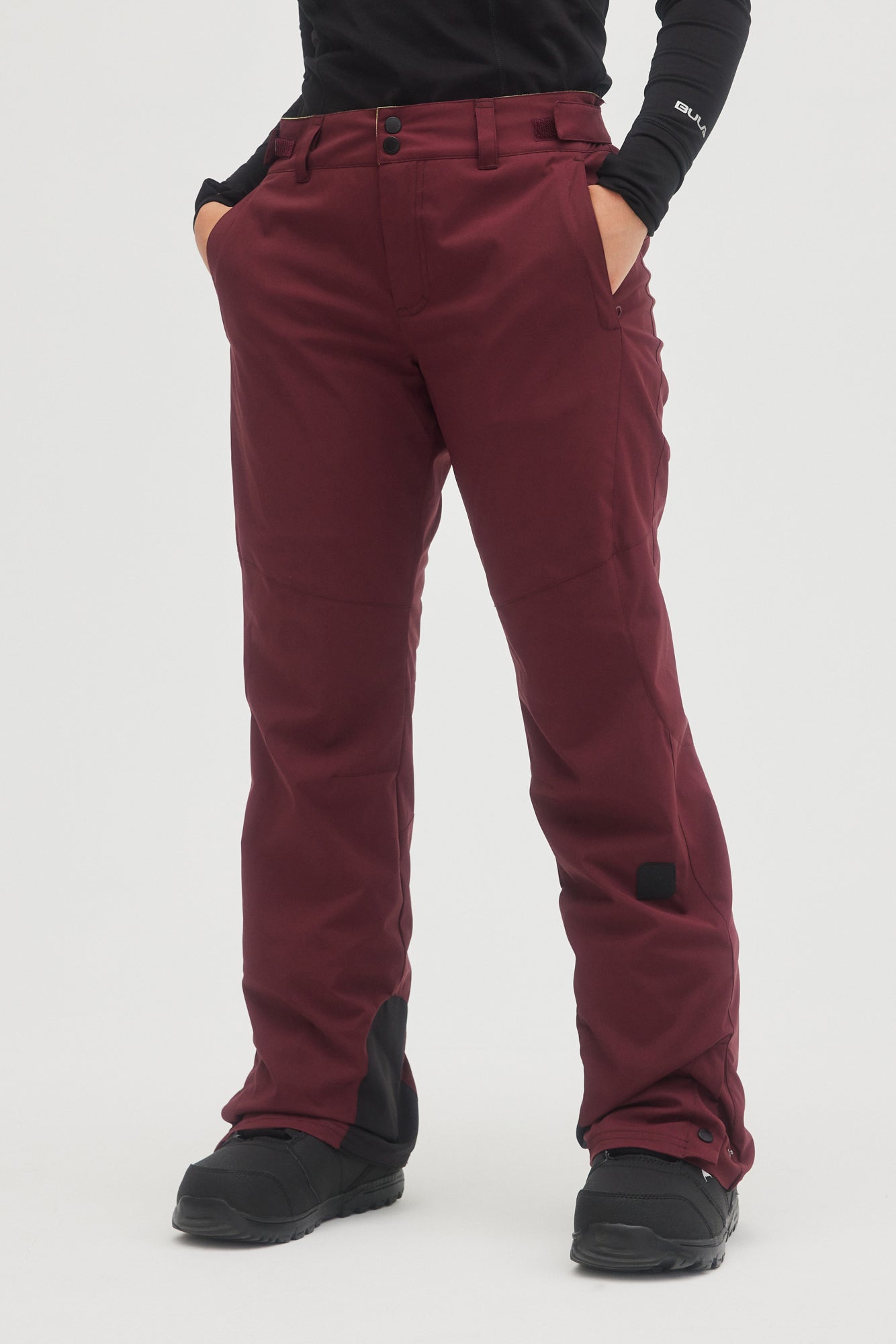 Oneill womens ladies star slim 10K waterproof ski snowboard pant windsor wine maroon purple main