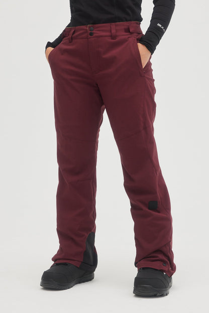 Oneill womens ladies star slim 10K waterproof ski snowboard pant windsor wine maroon purple main